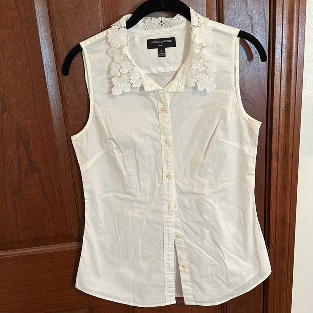 Lace collar Banana Republic Blouse